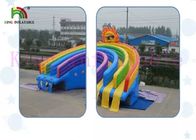 Anti- aufblasbare Wasser-UVpark-dreifaches Wege PVC-Regenbogen-Dia mit Swimmingpool für Mieten