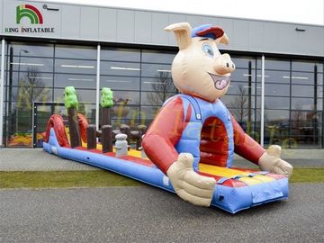 Kundengebundener Entwurf 0.55mm PVC-Planen-aufblasbarer Piggy Hindernislauf für Kinder