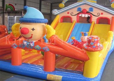 Bunter Clown 0.55mm PVCaufblasbare Handelsschlag-Häuser mit Dia für Kinder