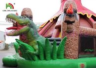 Altertums-Farbdinosaurier-aufblasbares springendes Schloss mit Dia-Dach bedeckte Spielplatz