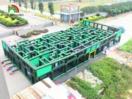Aufblasbare Sportspiele grünes/blaues aufblasbares Hindernislauf-riesiges Laser-Labyrinth PVCs