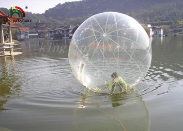 Klarer transparenter PVC 2m aufblasbarer Aqua-Ball Durchmessers/Wasser-Ball mit YKK-Reißverschluss