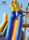 Aufblasbare Wasserrutsche Seahorse-Plato PVCs/Gelb-blaue riesige Wasserrutsche für Mieten