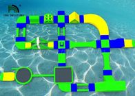 Aufblasbare Wasser-Parks der Gewohnheits-35x21m für Mietgrünes/Gelb/blaue Farbe