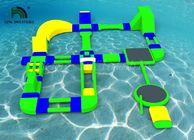 Aufblasbare Wasser-Parks der Gewohnheits-35x21m für Mietgrünes/Gelb/blaue Farbe
