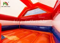 Orange aufblasbares Bouncee-Haus-kombiniertes Dia-heller Tulpe PVC-Hinterhof-Spielplatz