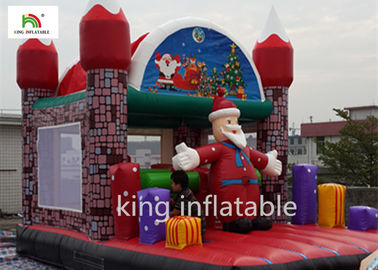 Schloss-bunter Oxford-UVbeweis Weihnachtsaufblasbarer Sankt springender