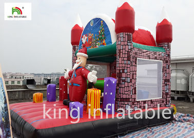 Schloss-bunter Oxford-UVbeweis Weihnachtsaufblasbarer Sankt springender