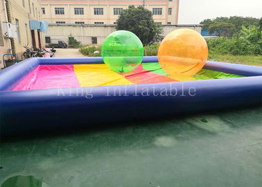 8 * 8 m PVC-Plane blaue Regenbogen-Farbaufblasbares Wasser-Pool für Kinderdas spielen