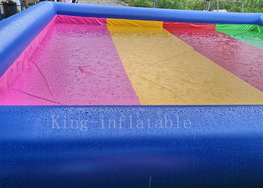 8 * 8 m PVC-Plane blaue Regenbogen-Farbaufblasbares Wasser-Pool für Kinderdas spielen