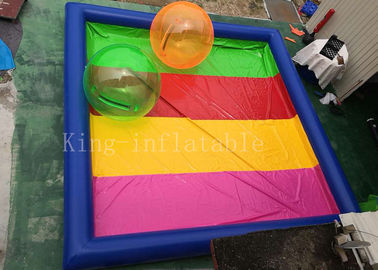 8 * 8 m PVC-Plane blaue Regenbogen-Farbaufblasbares Wasser-Pool für Kinderdas spielen
