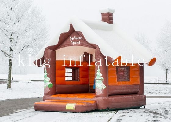 Kommerzielles aufblasbares springendes Schloss des Winter-Weltthema-0.55mm
