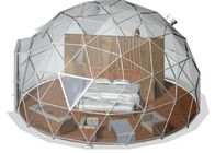 Transparentes Blasen-Campingzelt Zelt 4 m-geodätischer Kuppel im Freien mit Blick auf die Stern-Stahlrohre