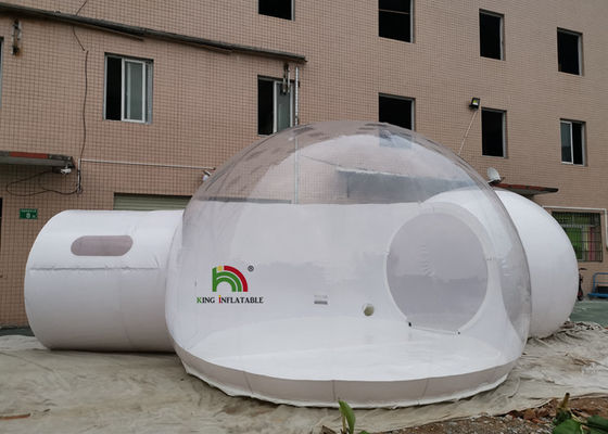 Transparentes 5m Hotel-aufblasbares klares Blasen-Zelt mit Tunnel und Badezimmer