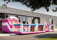 Aufblasbarer Vergnügungspark Candyland Handels-Rosa Plato PVCs 10m mit Dia