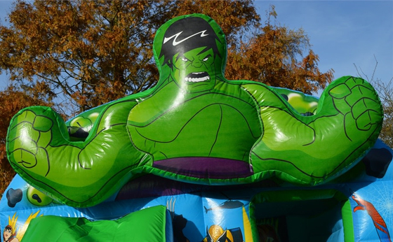 Kinderaufblasbares grünes Super Heroes-Schloss-springendes Haus mit Dia