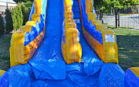 Blaue aufblasbare Wasserrutsche PVCs des Hinterhof-15x36ft mit Pool