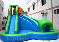 6 x 6m grüne aufblasbare Kinderwasserrutsche 0.55mm PVC-Plane mit Pool
