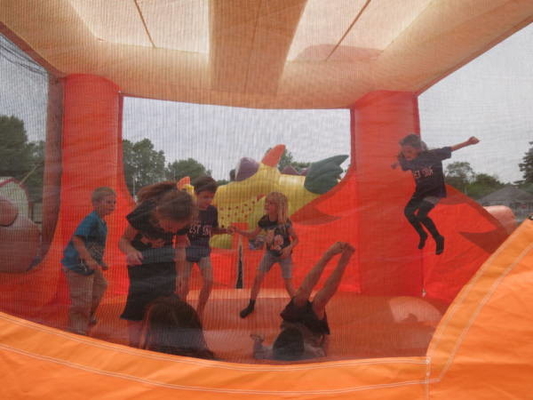 PVC beschichtete Karikatur Tiger Inflatable Bouncer Castle Blow herauf springendes Schloss