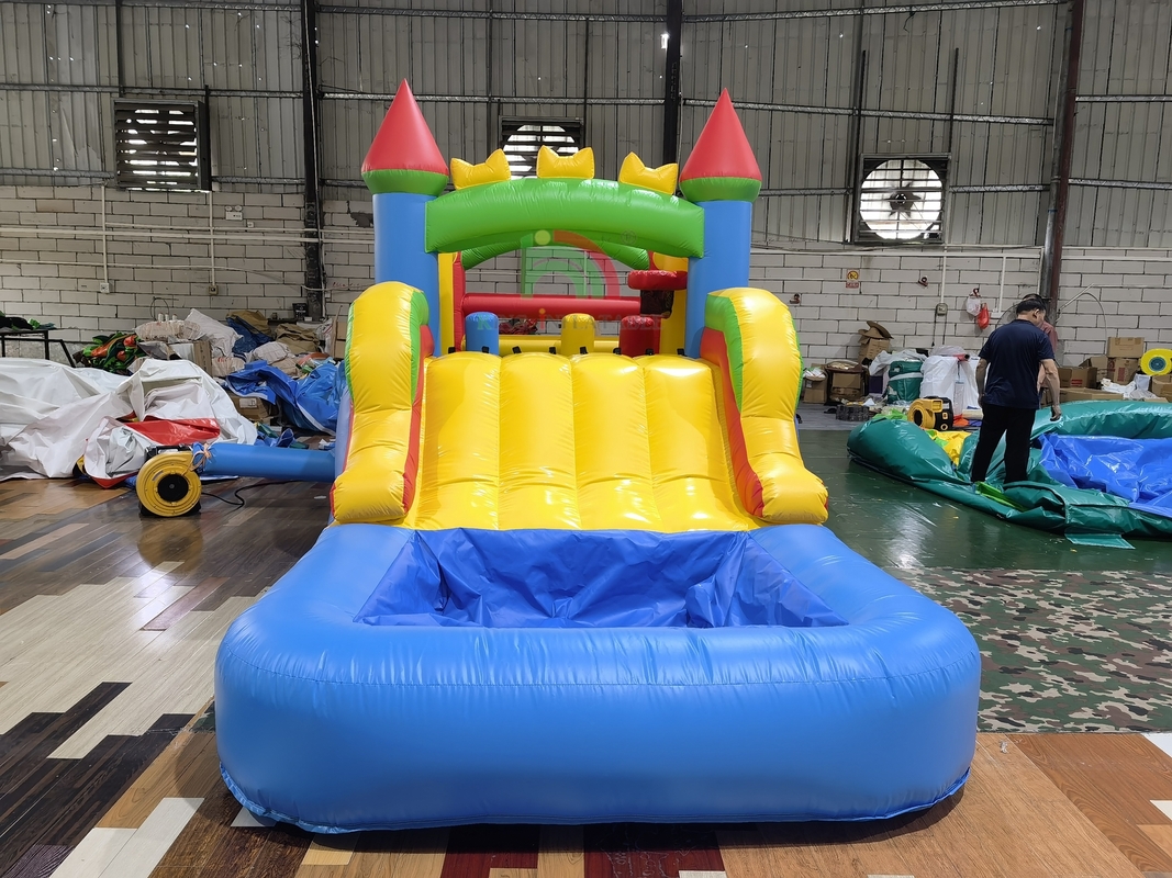 Outdoor Garten Lawn Party Spiel Nasse Trocken aufblasbare Sprunghaus Combo Hindernisplatz mit Slide Pool Ball Pit