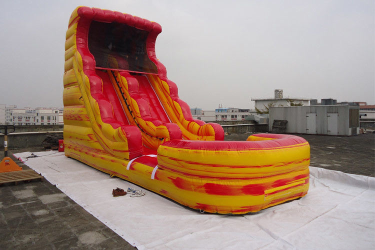 Kundenspezifische Feuer-Eis-Farbaufblasbare Wasserrutsche mit Pool für Kinder/Mietgeschäft